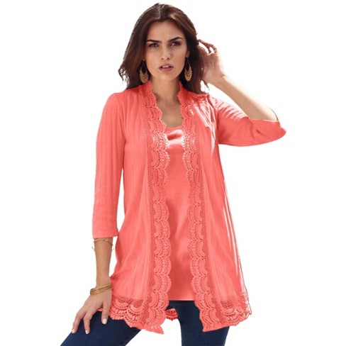 Plus size hot sale coral cardigan