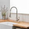 Single-Handle Pull-Down Sprayer 3 Spray High Arc Kitchen Faucet With Deck Plate - 2 of 4