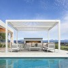 PURPLE LEAF Outdoor Louvered Pergola Aluminum Gazebo Modern White Patio Metal Pergola with Adjustable Rainproof Hardtop for Garden Lawns Yard - 2 of 4