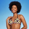 Women's Crochet Square Triangle Bikini Top - Wild Fable™ Black/Pink - image 3 of 4