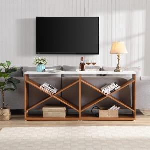 NicBex Modern Industrial Console Table,Long Narrow Entryway Table with Storage,Foyer Tables for Entryway,Hallway,Living Room - 1 of 4