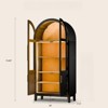FONTOI Arched Shaped Decorative Storage Cabinet, 5-Tier Arched Bookcase with Glass Doors, Oak&Black, 36"*74.8"*17.5" - 2 of 4