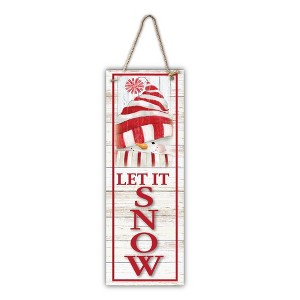 Courtside Market Christmas Wishes Snow 7x20 Hanging Artboard with Twine - 1 of 2