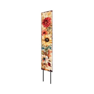 HomeRoots 42" Off White Red Orange And Yellow Solid Wood Floral Bouquet Garden Stake - 1 of 4