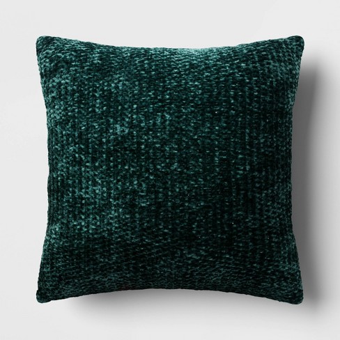 Oversized Shine Chenille Square Throw Pillow Green - Threshold™