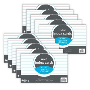 C-Line® Index Cards, 5" x 8", White, Ruled, 25 Per Pack, 10 Packs - 1 of 4