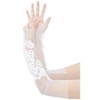 INSPIRE CHIC Women's Lace Floral Pearl Bowknot Polka Point Arm Fingerness Length Sleeves for Elegant Bridge Wedding Gloves 1 Pair - 4 of 4