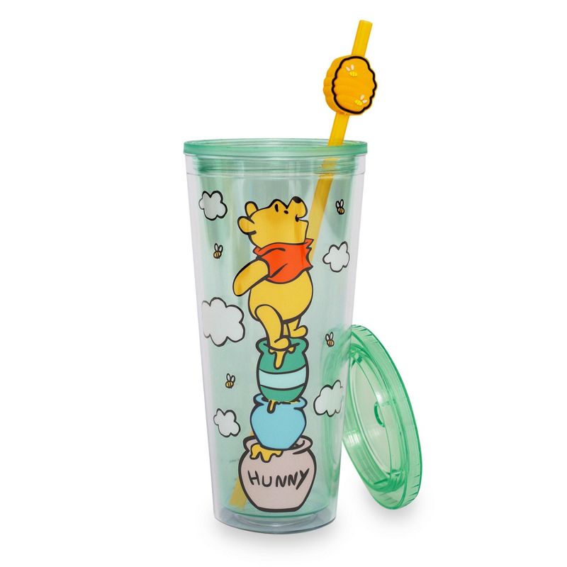 Silver Buffalo Disney Winnie the Pooh Hunny Pot Carnival Cup With Lid and Straw | Hold 24 Ounce, 2 of 7