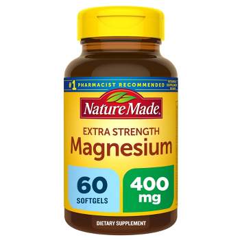 Nature Made Extra Strength Magnesium Oxide 400mg, Muscle, Nerve, Bone, Heart Support Softgels - 60ct