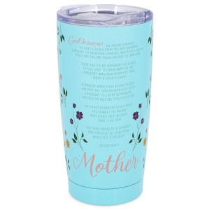 Elanze Designs 20 oz Stainless Steel On the Go Insulated Travel Tumbler With Push Top Lid, God Made a Mother Flower Sky Blue - 1 of 4