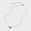 14K Gold Dipped Cubic Zirconia Rondelle Initial Necklace - A New Day™ Gold - 2 of 4