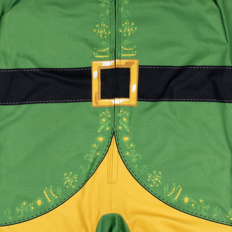 Elf Holiday Christmas Fleece Zip Up Cosplay Pajama Coverall Green , 5 of 8