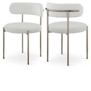 Meridian Furniture,Beacon Boucle Fabric Dining Chair, Set of 2 - 1 of 4