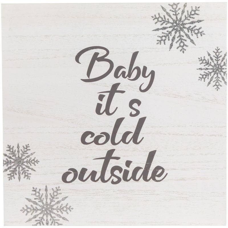 Northlight 11.75" Glittered "Baby It's Cold Outside" Christmas Wall Sign, 1 of 6