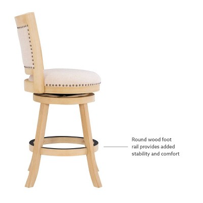 Gray Swivel Adjustable Wood and Metal Counter Stool