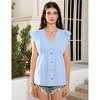 Women's Sleeveless Ruffle V-Neck Blouse - Button-Front Peplum Top with Flowy Fit - 2 of 4