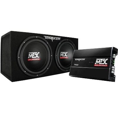 MTX TNP212D2 12-Inch 400-Watt RMS Dual Loaded 1200-Watt Car Subwoofer Enclosure Audio with Sub Box and 250-Watt Mono Block Amplifier