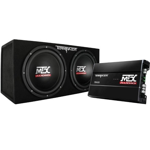 Mtx Tnp212d2 12-inch 400-watt Rms Dual Loaded 1200-watt Car Subwoofer Enclosure Audio With Sub And 250-watt Block : Target