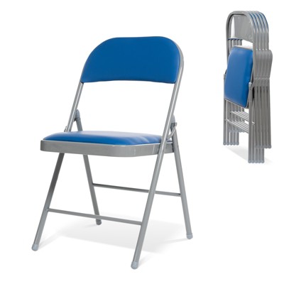 Real Relax Folding Chairs with Padded Seats for Events Home Office, Pu Leather Folding Chair