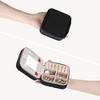 Unique Bargains Travel Small Portable Plush Velvet Jewelry Box Display Holder with Mirror for Birthday Gifts - 4 of 4