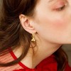 Gold Huggie Small Hoop Earrings with Charm Personalized /Star/Cross/Lock/Key 18k Gold Plated Crystal Drop Dangle Earrings for Women - 3 of 4