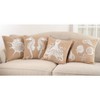 20"x20" Oversize Stitched Seashells Down Filled Square Throw Pillow Beige - Saro Lifestyle - image 3 of 3