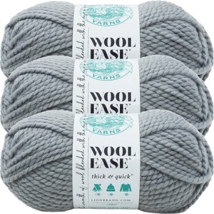 (3 Pack) Lion Brand Wool-Ease Thick & Quick Yarn - Slate - 1 of 3