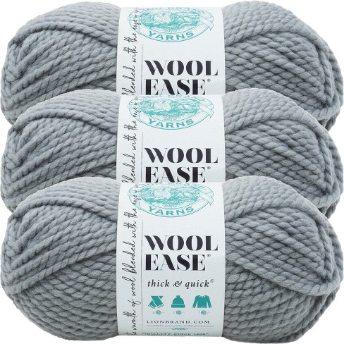 3 Pack) Lion Brand Wool-ease Thick & Quick Yarn - Slate : Target