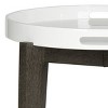 Ben Side Table - FOX4202B - White/Brown - Safavieh Couture - 3 of 4