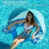 Jasonwell X-Large Blue Pool Float with Canopy, Inflatable Adult Pool Chair Lounge with Cup Holders, Floating Water Chair for Swimming & Parties - 3 of 4