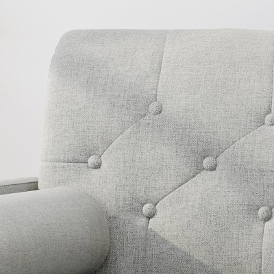 Light Gray Mid-Century Modern Tufted Club Chair