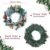Pre-Lit Artificial Christmas Wreath 24", Snow Flocked Front Door Decorative Xmas Wreath for Door Wall Windows Fireplace x-Mas Ornament - 3 of 4