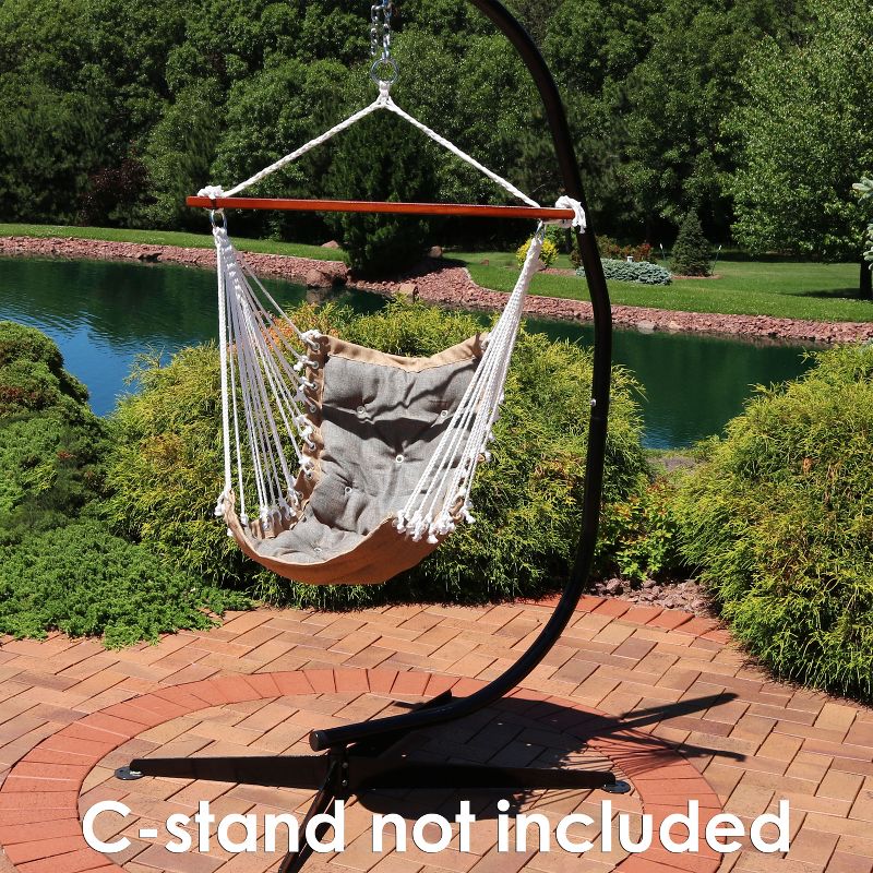 Sunnydaze Large Tufted Victorian Hammock Chair Swing for Backyard and Patio - 300 lb Weight Capacity, 2 of 8