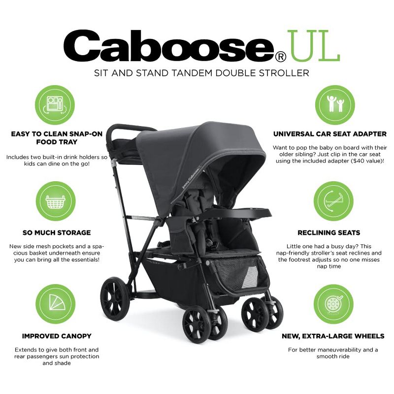 Joovy Caboose UL Sit And Stand Double Stroller,, 2 of 5