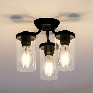 Urban Ambiance Luxury Contemporary Ceiling Light 10.5''H x 13''W,  Midnight Black Finish,  Mesa Collection, UHP4367 - 1 of 4