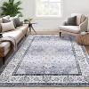 Washable Vintage Area Rug, Low Pile Foldable Non-Slip Non-Shedding Ultra-Thin Floral Accent Carpet for Living Room Bedroom - 3 of 4