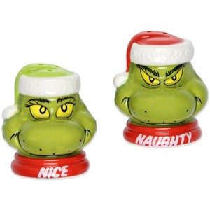 Dr. Seuss GRINCH Naughty or Nice Salt And Pepper Shaker Set Multicoloured - 1 of 4