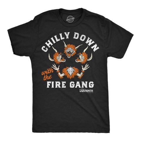 Мужские футболки Crazy Dog T-Shirts, Inc. Mens Funny T Shirts Chilly Down With The Fire Gang Jim Henson's Labyrinth Movie Tee For Men - Crazy Dog Men's T Shirt With Movie Sayings Black XXL