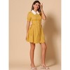 INSPIRE CHIC Women's Vintage Peter Pan Collar Short Sleeve Button Down A-Line Mini Dress - 3 of 4