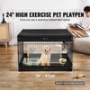 VEVOR Dog Playpen, 4 Pcs 24 x 36 in Panels Foldable Metal Pet Exercise Pen, Dog Fence Indoor and Outdoor Pen with Door, Top Cover, and Bottom Pad - 3 of 4