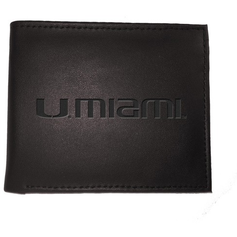 Evergreen Ncaa Miami Hurricanes Black Leather Bifold Wallet Officially ...