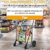 Folding Utility Cart with Wheels, 22-Gallon Basket, 360° Swivel Casters, Mesh Base, Heavy-Duty Frame for Groceries, Luggage, Laundry, Picnic - 3 of 4