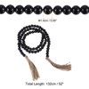 Unique Bargains Natural Wood Bead Garland with Tassels for Tiered Wall Hanging Decor 1 Set - 2 of 4