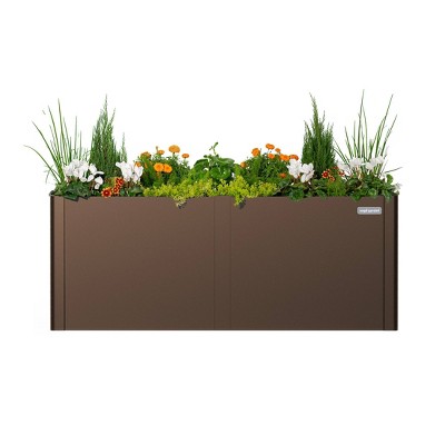 Umber Brown 32" Tall Metal Outdoor Raised Garden Bed