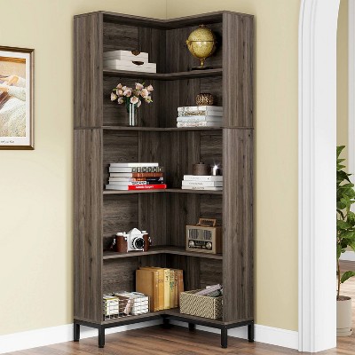 Hommoo 71 inches 6-Tiers Corner Bookcase
