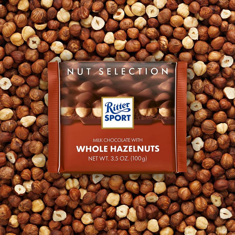 Ritter Sport Milk Chocolate with Whole Hazelnuts Candy Bar - 3.5oz, 4 of 6