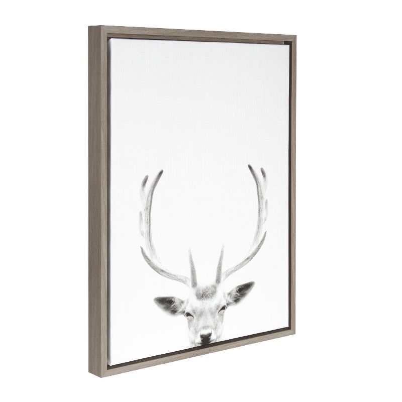 Kate & Laurel All Things Decor Sylvie Deer Framed Canvas Wall Art by Simon Te of Tai Prints, 3 of 8