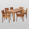 Wiloson 7pc Acacia Dining Set - Teak - Christopher Knight Home: Weather-Resistant, 6 Arm Chairs - 2 of 4