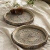 Slickblue Faux Wood Cement Tray, Round Dish with Bark Texture, Decorative Accent, Natural, 9.25" Dia - 2 of 3