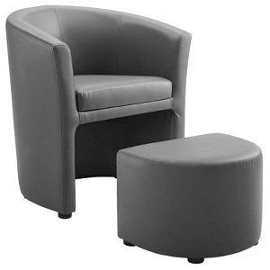 Modway Divulge Armchair and Ottoman - Gray - 1 of 4